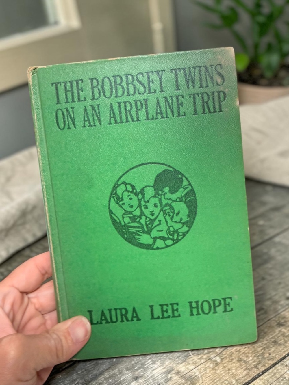 Green Hardcover "The Bobbsey Twins on an Airplane Trip"